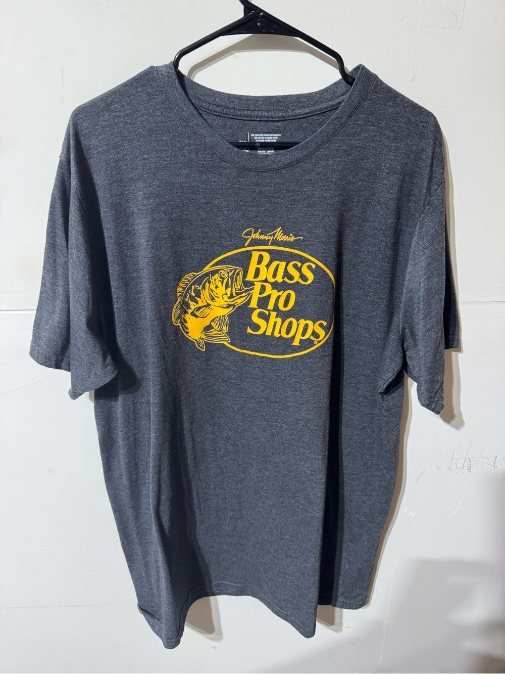 Bass Pro Shops Men's Charcoal Graphic Tee - Yellow Logo